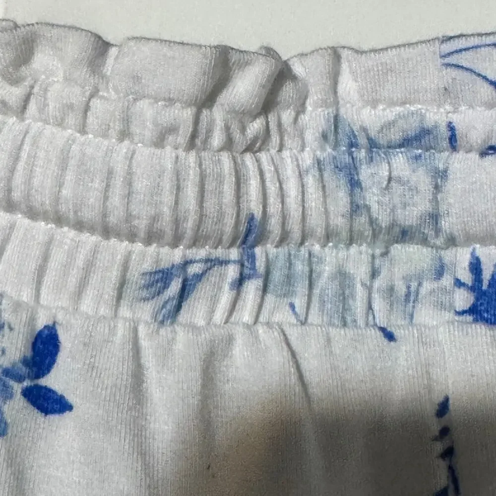 Loft Sleep · M · Blue Floral · Modal Spandex GirlSoft Capri Pajama Lounge Pants - Picture 4 of 7